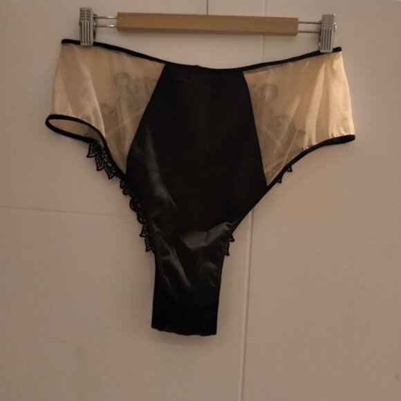 🥬NWT Victoria's Secret LUXE Dragon Applique Cheeky Mesh SEXY Lingerie Black Tan - Picture 4 of 16